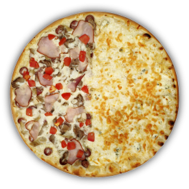 Две пиццы в одной. Выбери свою половинку. Быстрая доставка.
